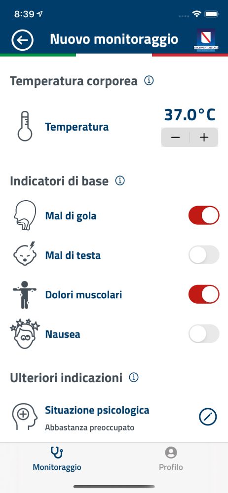 e-Covid Misurazioni